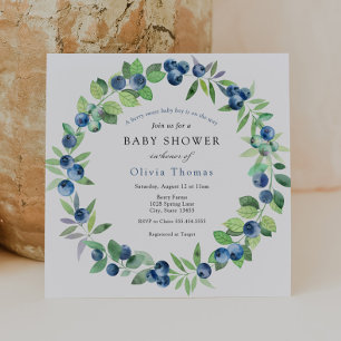 Eine Berry Sweet Blueberry Baby Dusche Einladung