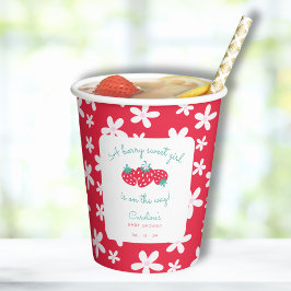 Eine Berry Sweet Girl Baby Dusche Strawberry Flora Pappbecher