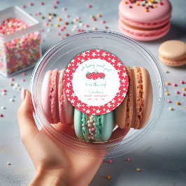 Eine Berry Sweet Girl Baby Dusche Strawberry Flora Runder Aufkleber