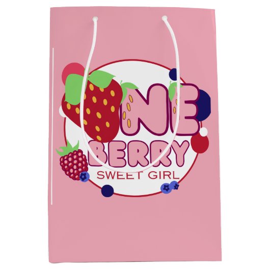 Eine Berry Sweet Girl Medium Geschenktasche Mittlere Geschenktüte (Vorderseite)