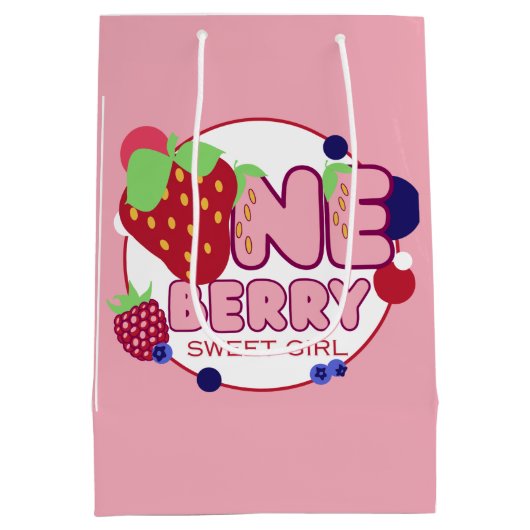 Eine Berry Sweet Girl Medium Geschenktasche Mittlere Geschenktüte (Rückseite)