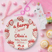 Eine Berry Sweet Hand Drawn Strawberries Baby Dusc Pappteller (Party)