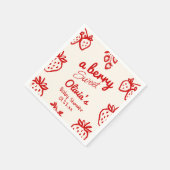Eine Berry Sweet Hand Drawn Strawberries Baby Dusc Serviette (Ecke)