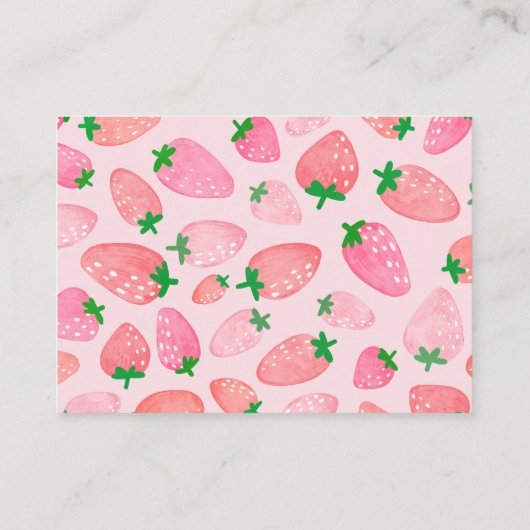 Eine Berry Sweet Strawberry Baby Dusche Begleitkarte (Rückseite)
