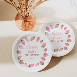 Eine Berry Sweet Strawberry Baby Dusche Pappteller