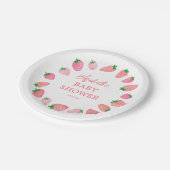 Eine Berry Sweet Strawberry Baby Dusche Pappteller (Schrägansicht)