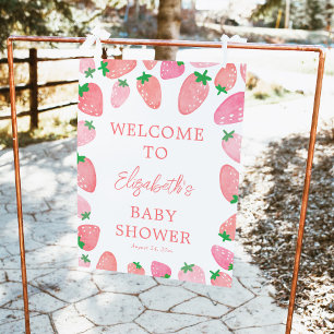 Eine Berry Sweet Strawberry Baby Dusche Willkommen Poster