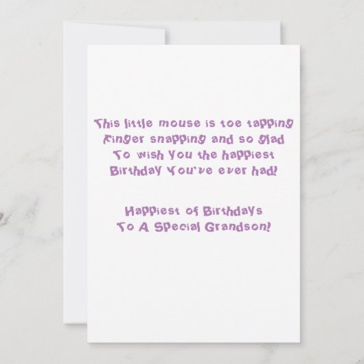 Eine besondere Grandson Birthday Grußkarte Dankeskarte (Rückseite)