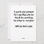 Eine besondere Grandsons-Personalisierte Erntedank Feiertagskarte (Rückseite)