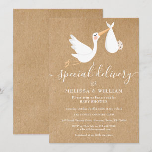 Eine besondere Lieferung - Baby Couples Shower / S Einladung