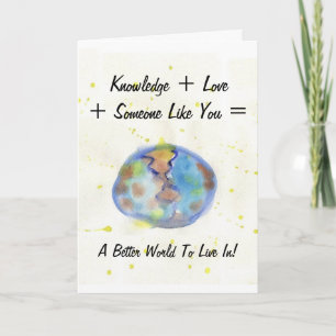 Eine bessere World Watercolor Earth Abschluss Card Karte