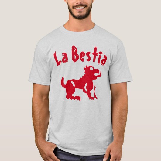 Eine Bestie mit Text La bestia T-Shirt (Vorderseite)
