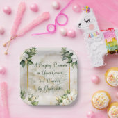 Eine betende Frau (Creme) Pappteller (Party)