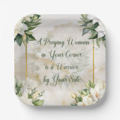 Eine betende Frau (Creme) Pappteller (Vorderseite)