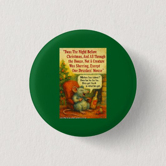 Eine betrunkene Maus – Weihnachtskarte Chaos Button (Vorderseite)
