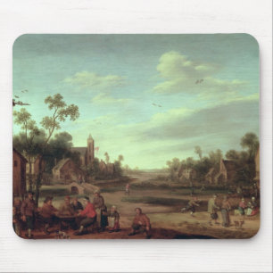 Eine bewaldete Fluss-Landschaft, 1646 Mousepad