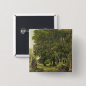 Eine bewaldete Landschaft (Öl auf Papier auf Button (Vorne & Hinten)