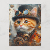 eine bezaubernde Steampunkatze Postkarte (Vorderseite)