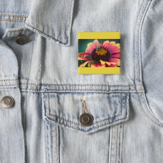 Eine Biene auf einer Blume Button (Beispiel)