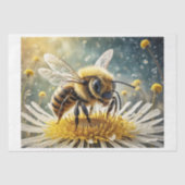Eine Biene auf einer Blume im Morgentau - Seidenpapier (Vorderseite)