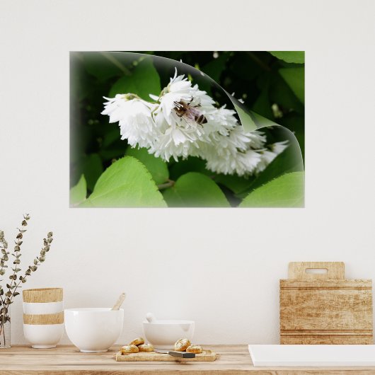 Eine Biene auf einer Seite Poster (Küche)