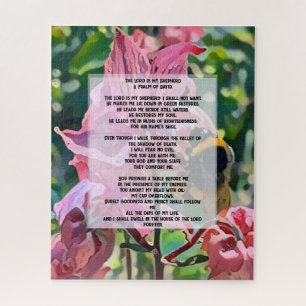 eine Biene in einem Garten mit Psalm 23 Puzzle