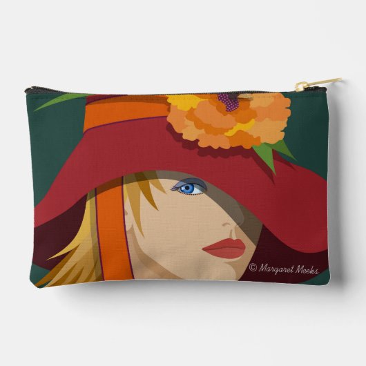 Eine Biene in ihrem Bonnet Print Cut Nähbeutel Zubehörtasche (Rückseite)