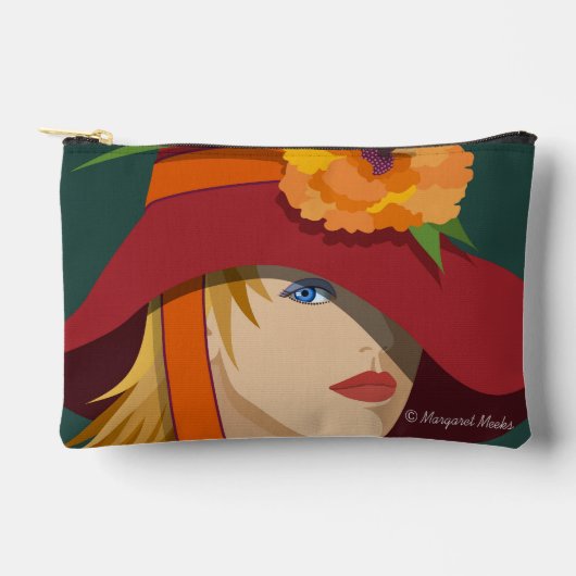 Eine Biene in ihrem Bonnet Print Cut Nähbeutel Zubehörtasche (Vorderseite)