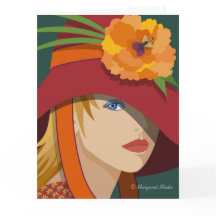 Eine Biene in ihrer geklappten Bonnet-Karte oder E