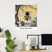 Eine Biene und ein Baum - Drucken Poster (Heimbüro)