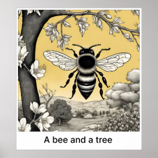 Eine Biene und ein Baum - Drucken Poster