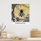 Eine Biene und ein Baum - Drucken Poster (Küche)