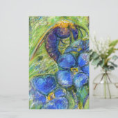 Eine Biene & Vergessen-nicht-Blume Briefpapier (Stehend Vorderseite)