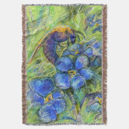 Eine Biene & Vergessen-nicht-Blume Decke (Vorderseite Vertikal)