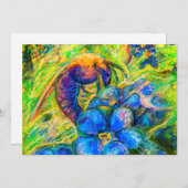 Eine Biene & Vergessen-nicht-Blume Feiertagskarte (Vorne/Hinten)