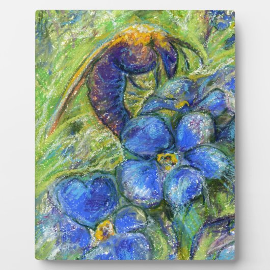 Eine Biene & Vergessen-nicht-Blume Fotoplatte (Vorderseite)