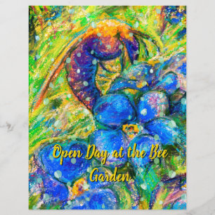 Eine Biene & Vergessen-nicht-Blume im Garten