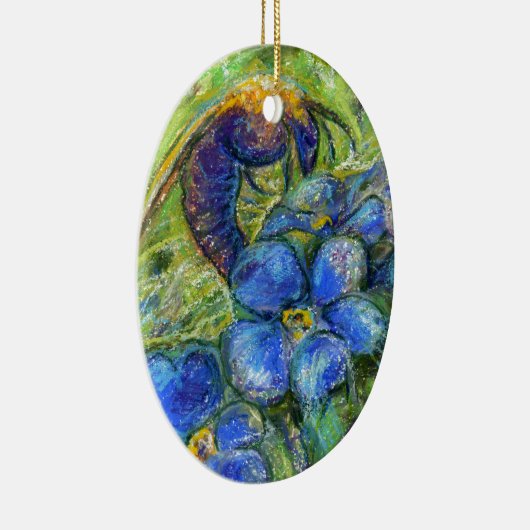 Eine Biene & Vergessen-nicht-Blume Keramik Ornament (Rechts)