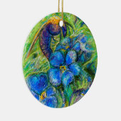 Eine Biene & Vergessen-nicht-Blume Keramikornament (Rechts)