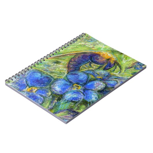 Eine Biene & Vergessen-nicht-Blume Notizblock (Linke Seite)