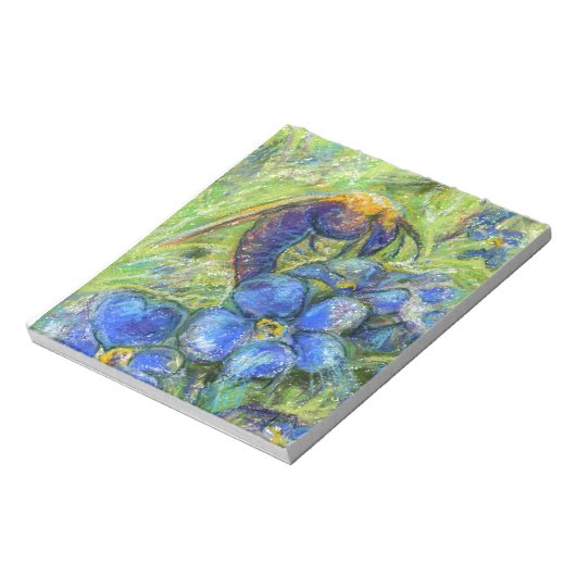 Eine Biene & Vergessen-nicht-Blume Notizblock (Rotiert)