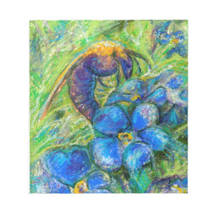 Eine Biene & Vergessen-nicht-Blume Notizblock