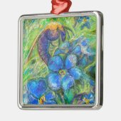 Eine Biene & Vergessen-nicht-Blume Ornament Aus Metall (Links)