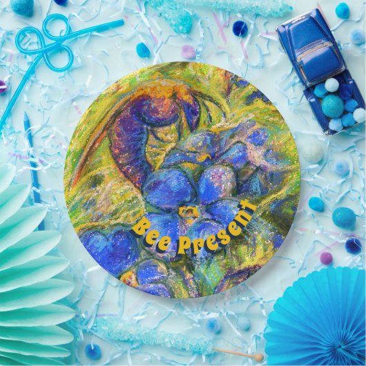 Eine Biene & Vergessen-nicht-Blume-Platte Pappteller (Party)
