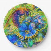 Eine Biene & Vergessen-nicht-Blume-Platte Pappteller (Vorderseite)