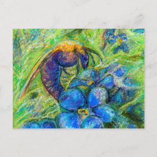 Eine Biene & Vergessen-nicht-Blume Postkarte