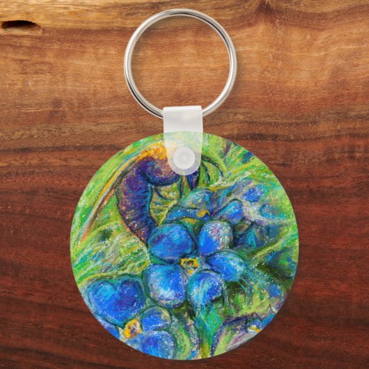 Eine Biene & Vergessen-nicht-Blume Schlüsselanhänger (Vorderseite)