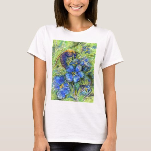 Eine Biene & Vergessen-nicht-Blume T-Shirt (Vorderseite)