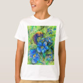 Eine Biene & Vergessen-nicht-Blume T-Shirt (Vorderseite)