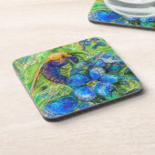 Eine Biene & Vergessen-nicht-Blume Untersetzer (Linke Seite)